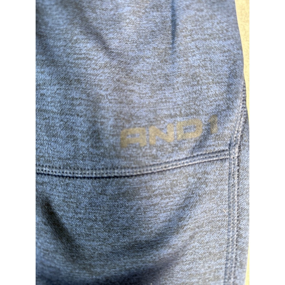 AND1 Mens XL Tech Fleece Sweatpants Navy Blue Joggers Zip Pocket Adjustable Hem - Picture 9 of 11